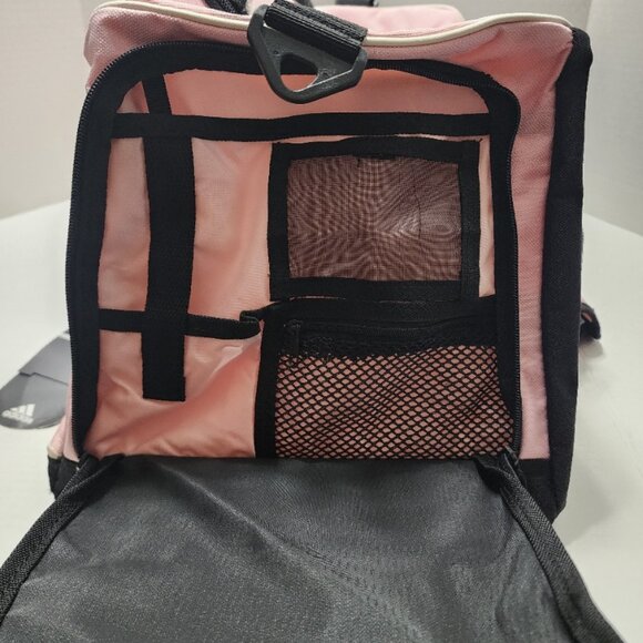 New Adidas Duffle Bag with Shoe Compartment - Pink with Black - Picture 3 of 11